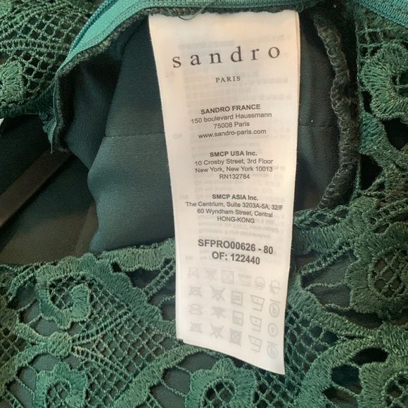 Sandro, Short dress sweetheart guipure neckline - Picture 6 of 7
